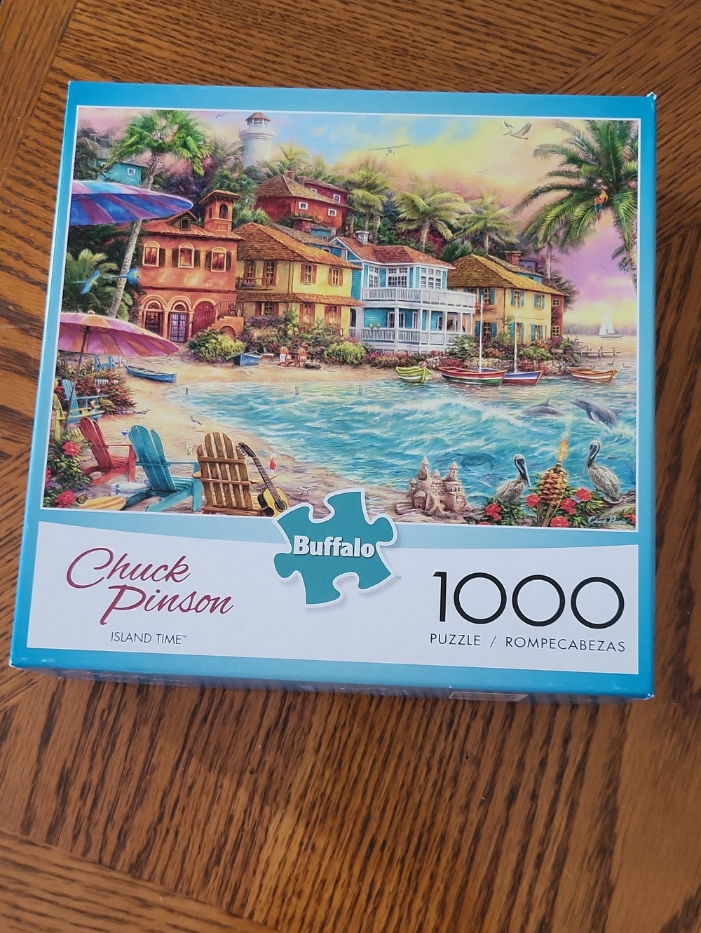 Buffalo David Bitton Island Coastal Puzzle - Blue, Turquoise, Yellow, Green